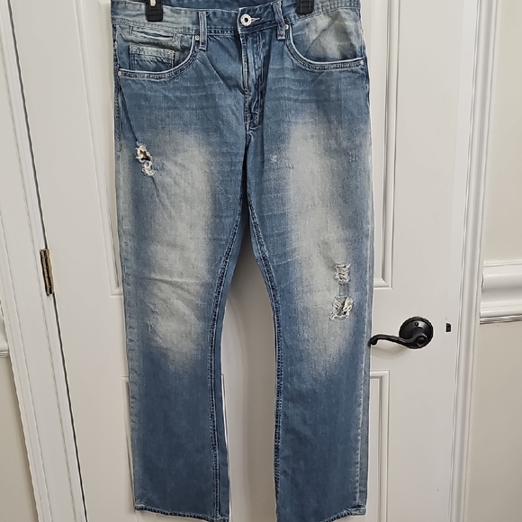 Men's Distressed Blue Jeans-NEVER WORN